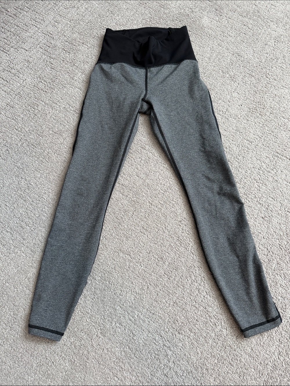 Lululemon Train Times Heathered Black Crop Leggings - Size 4
